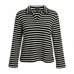 Talbots Black and White Striped Sweater sweatshirt XL